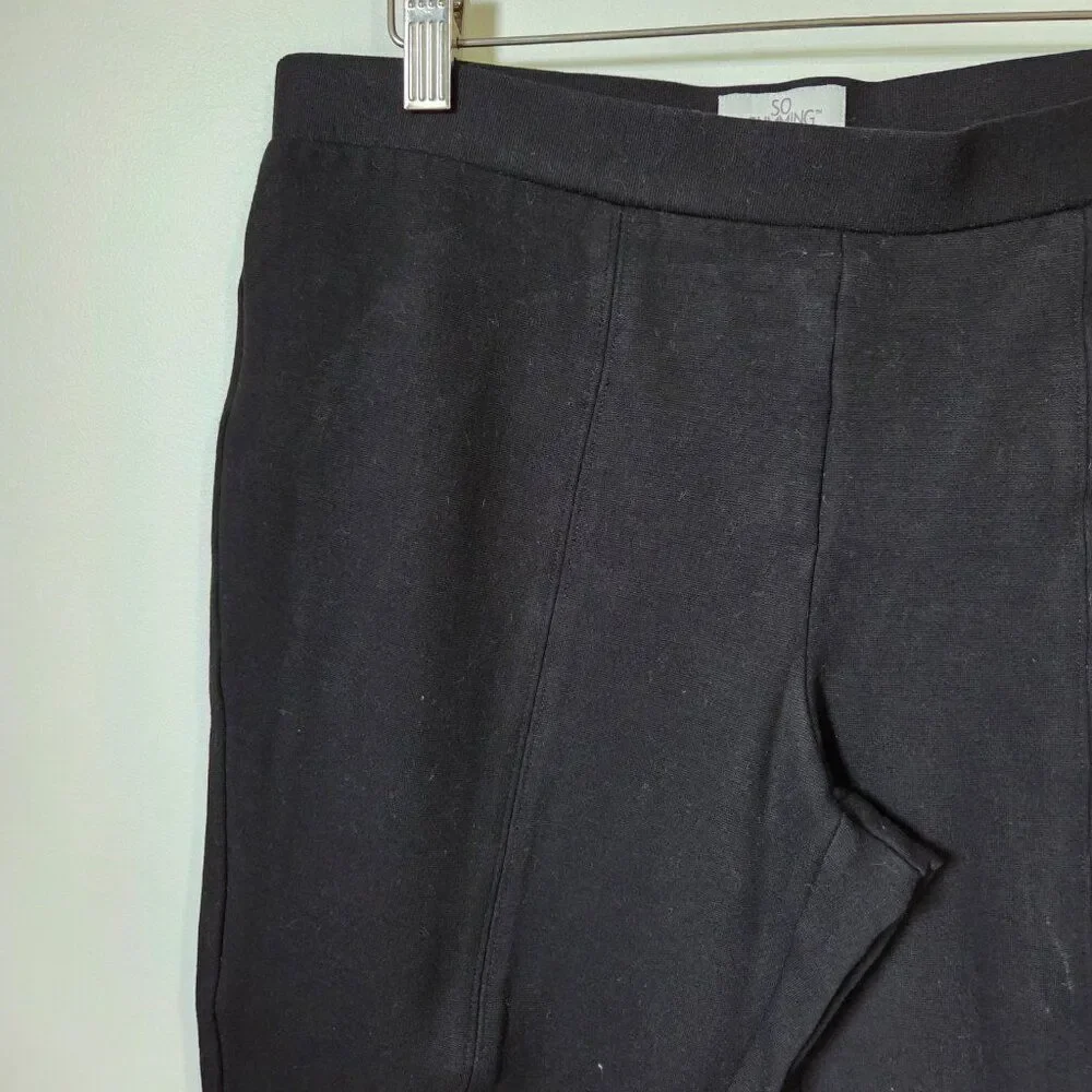 EUC CHICO'S BLACK SO SLIMMING SOFT STRETCHY PANTS SIZE 1 / US M